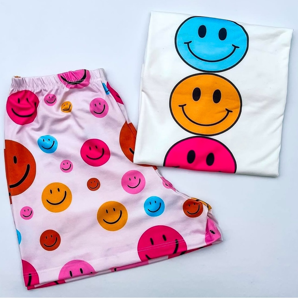 Colorful Smiley Face Pajama Set